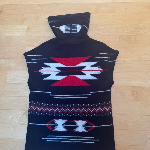 LRL Lauren Jeans Wool Aztec Design Sleeveless Turtleneck Pullover Sz.M - Picture 6 of 9